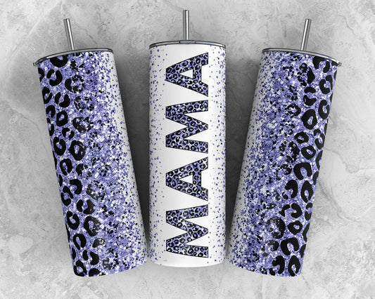 Mama Purple Leopard Glitter