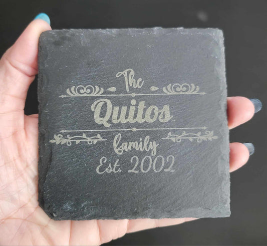 Slate coasters, 4 inch-Personalized-4 pack