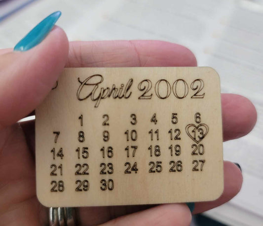 Special Date Wood Keychain