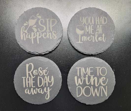 Slate Coasters, Wine set-4