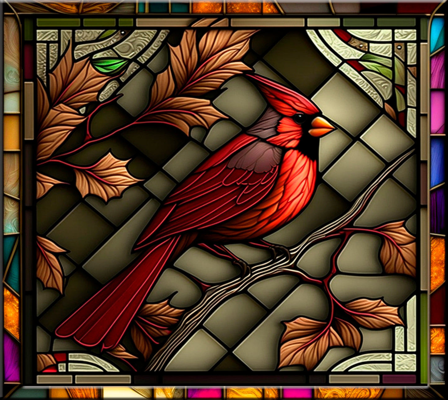 Stained Glass Cardinal