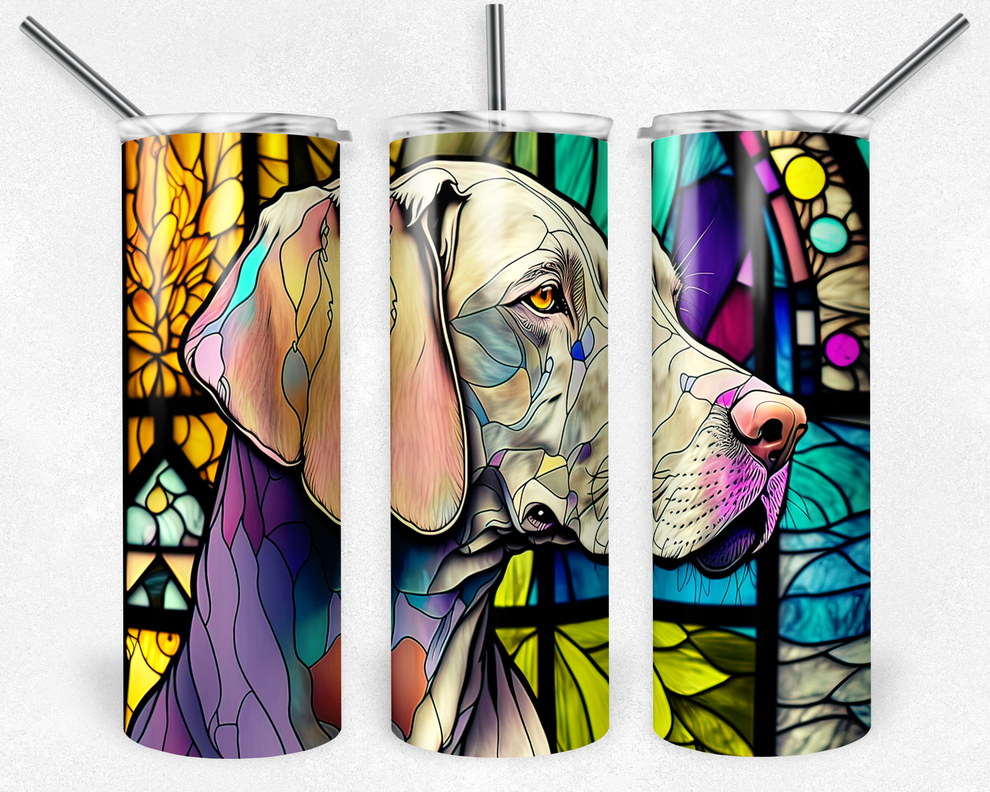 Weimaraner Stained Glass